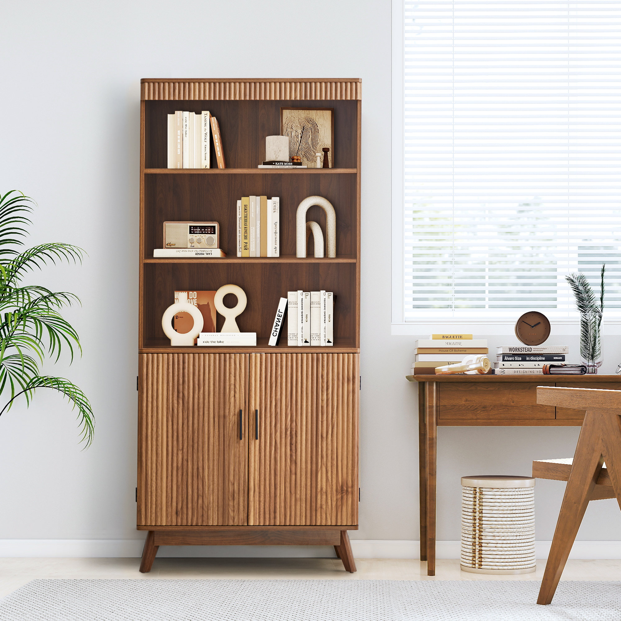 68''+Tall+Storage+Bookcase+